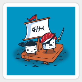 Funny Cute Kawaii Sushi Pirates for Kids and Sushi Lovers Sticker